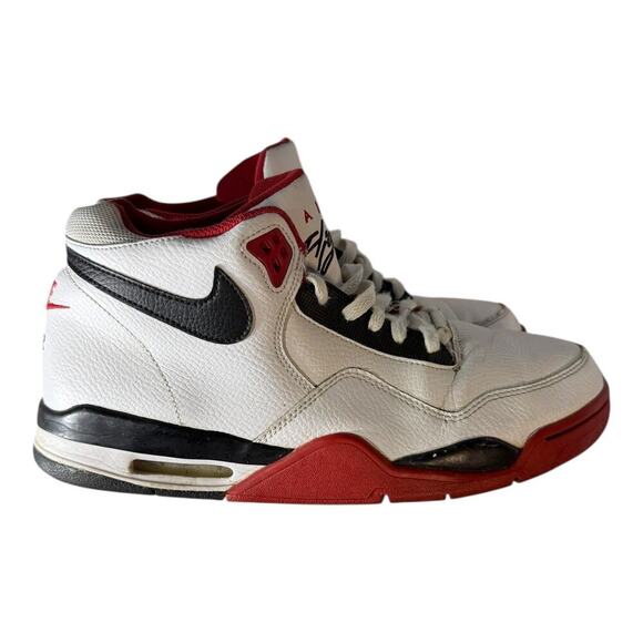 Nike Air Flight Legacy Mens Size 10 White Red Athletic Basketball Shoes Sneakers